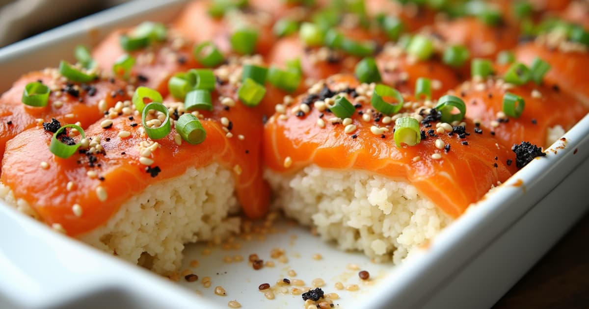 how to make salmon sushi bake